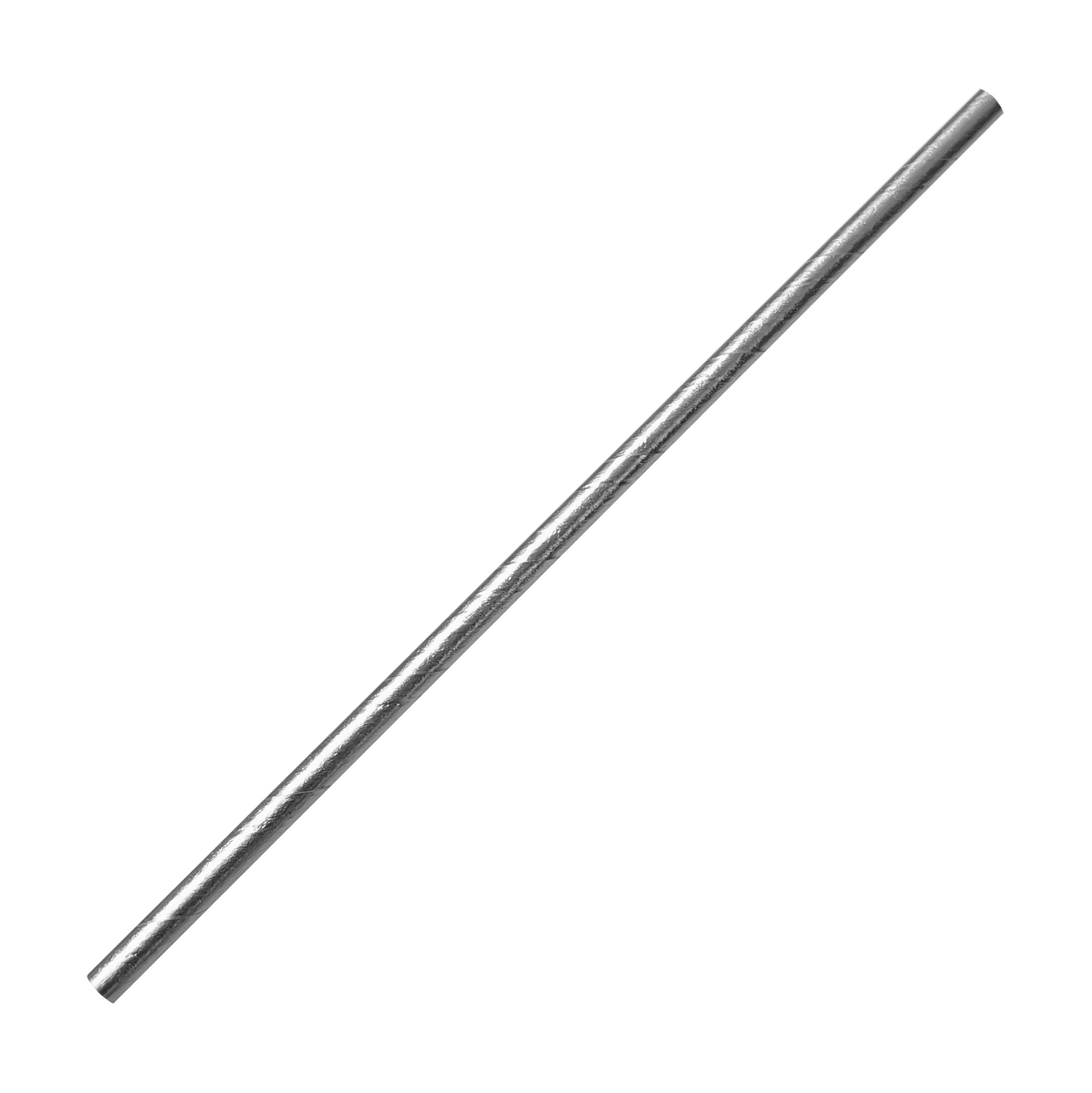 Paper Straw Silver Ø 6 x 200 mm, 250 pcs