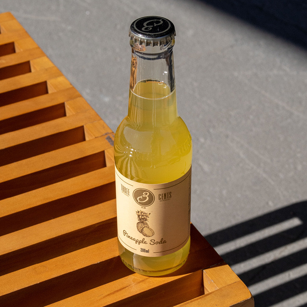 Three Cents Pineapple Soda, 24 x 200 ml