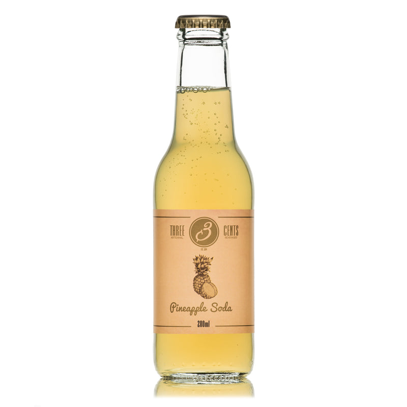 Three Cents Pineapple Soda, 24 x 200 ml